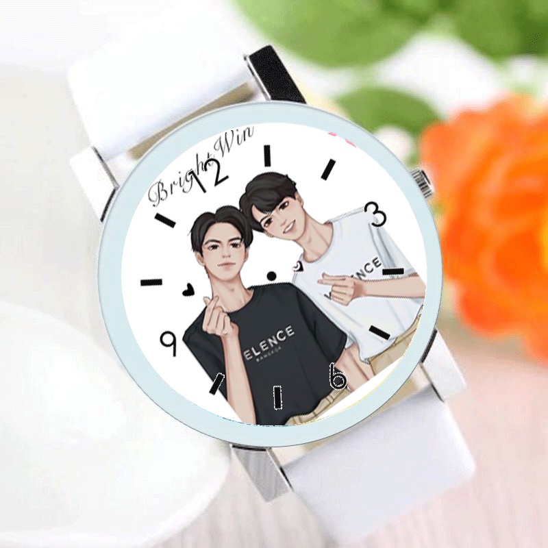 Đồng hồ đeo tay nam nữ in hình BRIGHTWIN 2gether BL Thái Lan anime chibi xinh xắn