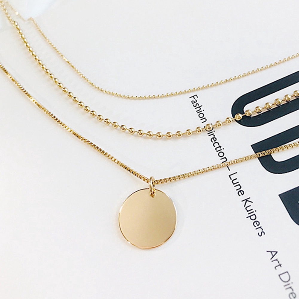 Vòng Cổ Nhiều Lớp Mặt Đồng Xu Phong Cách Cổ Điển