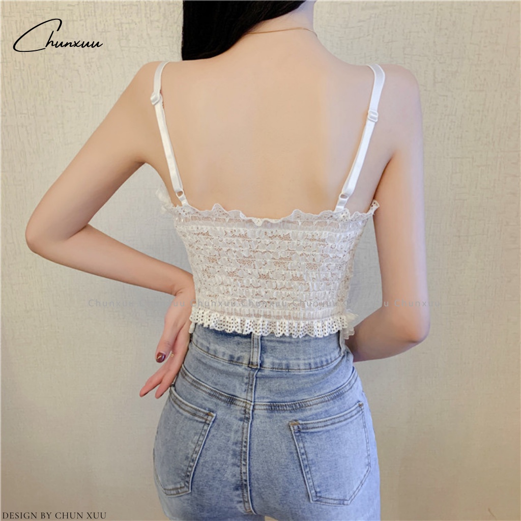 Áo bra nữ 2 dây phối viền ren ChunXuu, thiết kế hoa nhí đệm ngực BR11