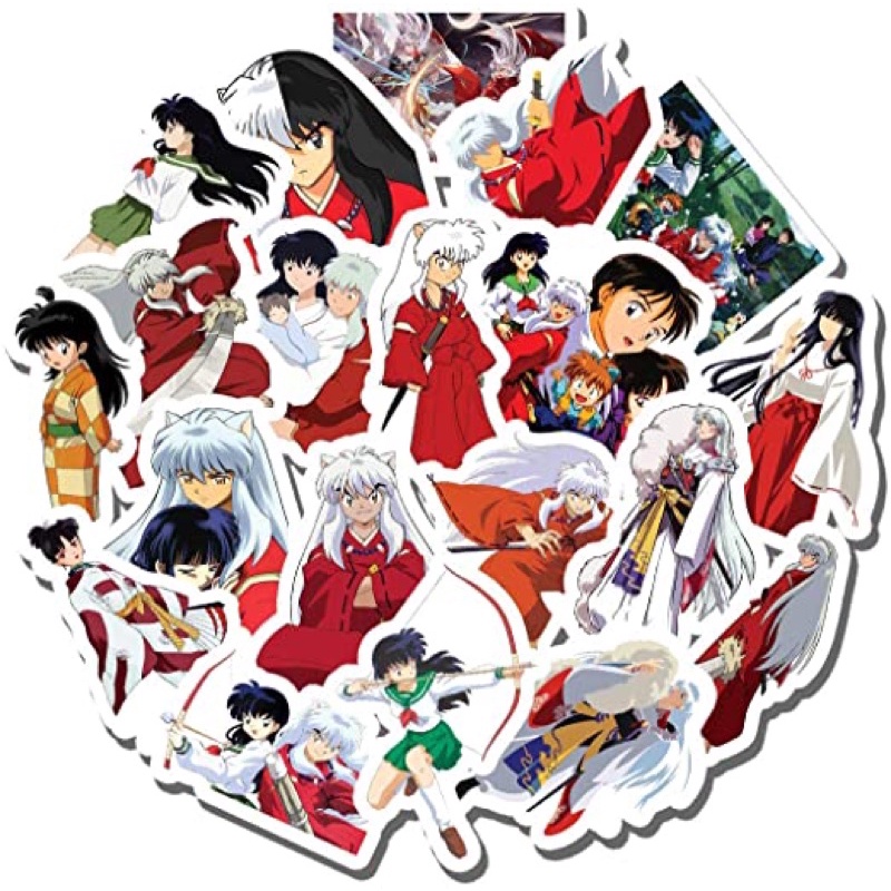 Sticker anime Inuyasha 30-60 cái decal ép lụa/ hình dán Inuyasha