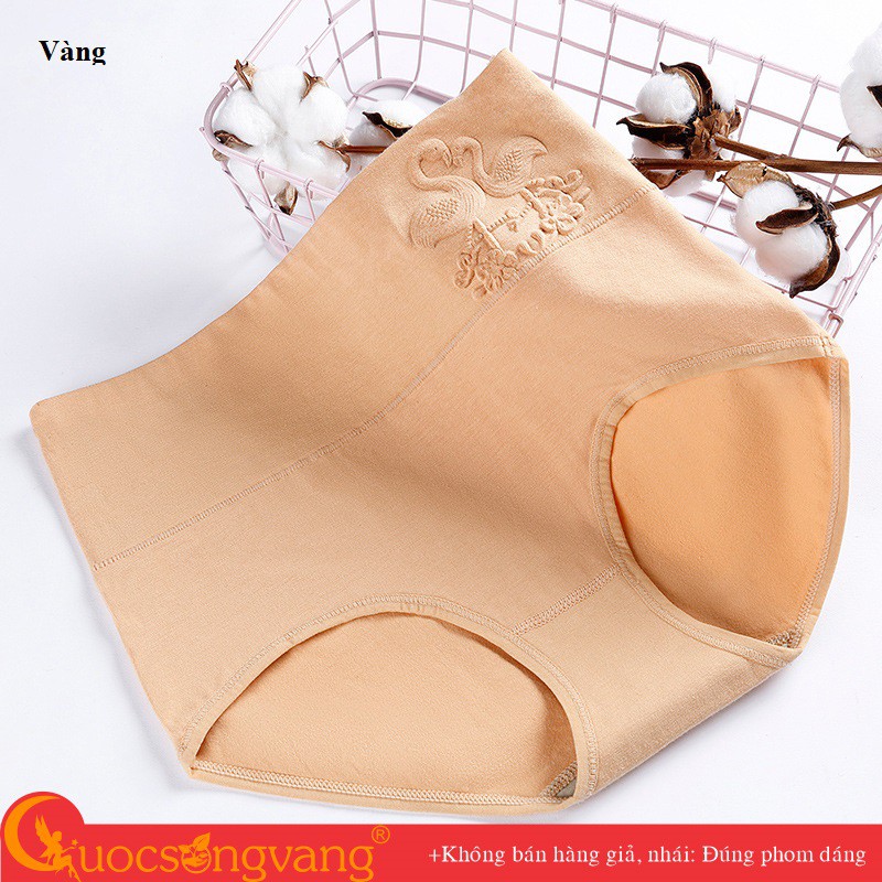 Quần lót gen eo big size chống cuộn quần lót cotton dập nổi GLDL045 Cuocsongvang