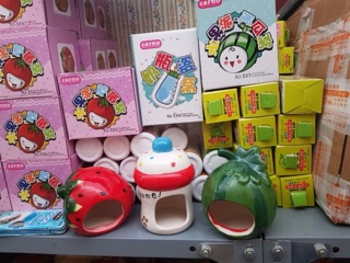 Nhà sứ làm mát hamster (bình sữa, dâu tây, dưa hấu)