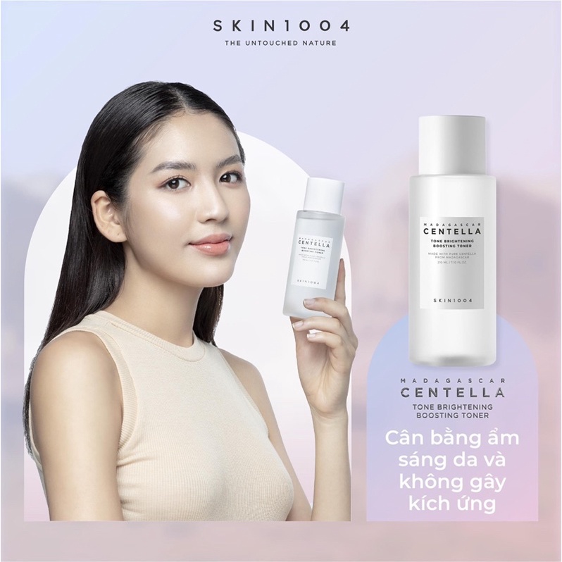 Toner Cấp Ẩm, Dịu Da, Dưỡng Trắng Skin1004 Madagascar Centella 210ml + Bông Jomi 120 Miếng