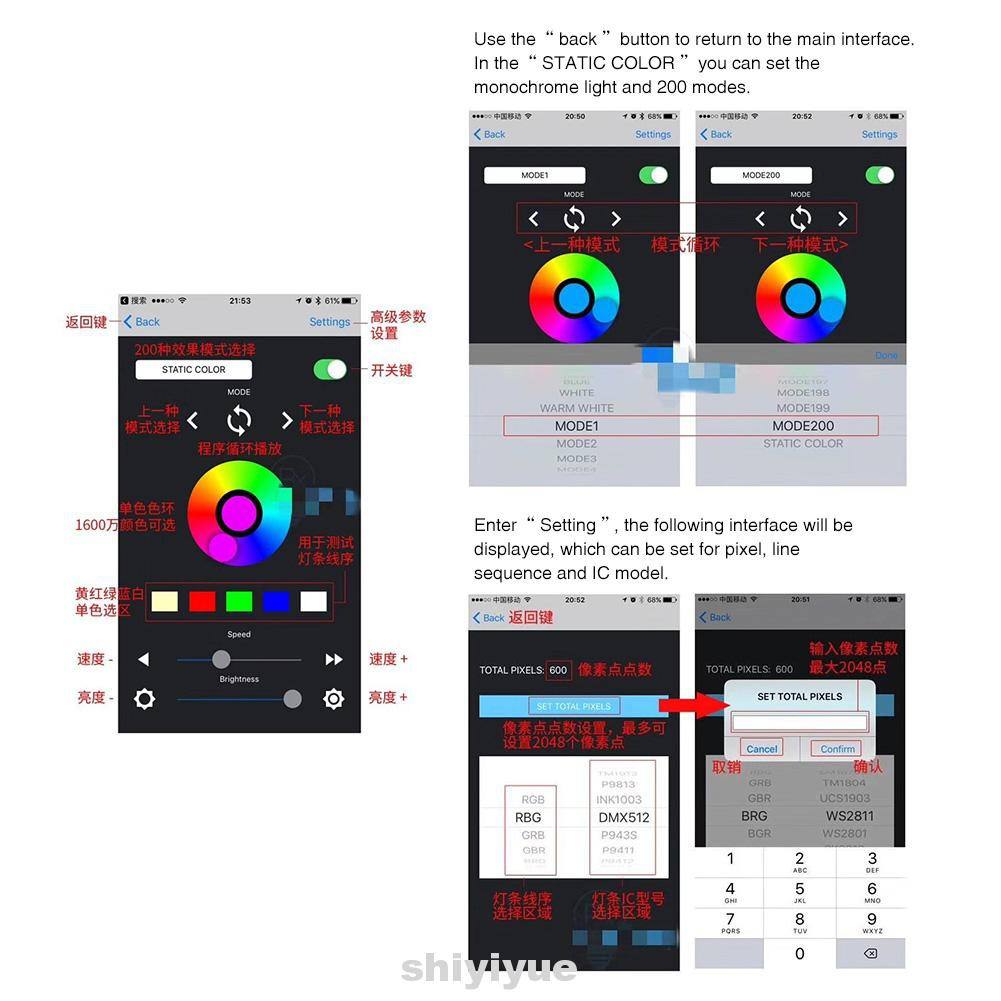 Bộ Điều Khiển Không Dây Wifi Rgb App Thay Đổi Màu Sắc Tự Động Cho Dây Đèn Led Điện Thoại