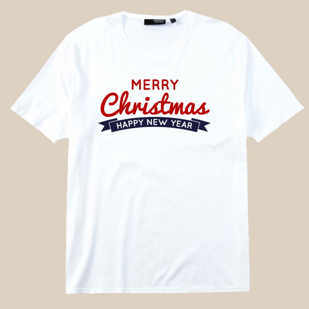Áo thun noel in chữ nam nữ vải mịn đẹp