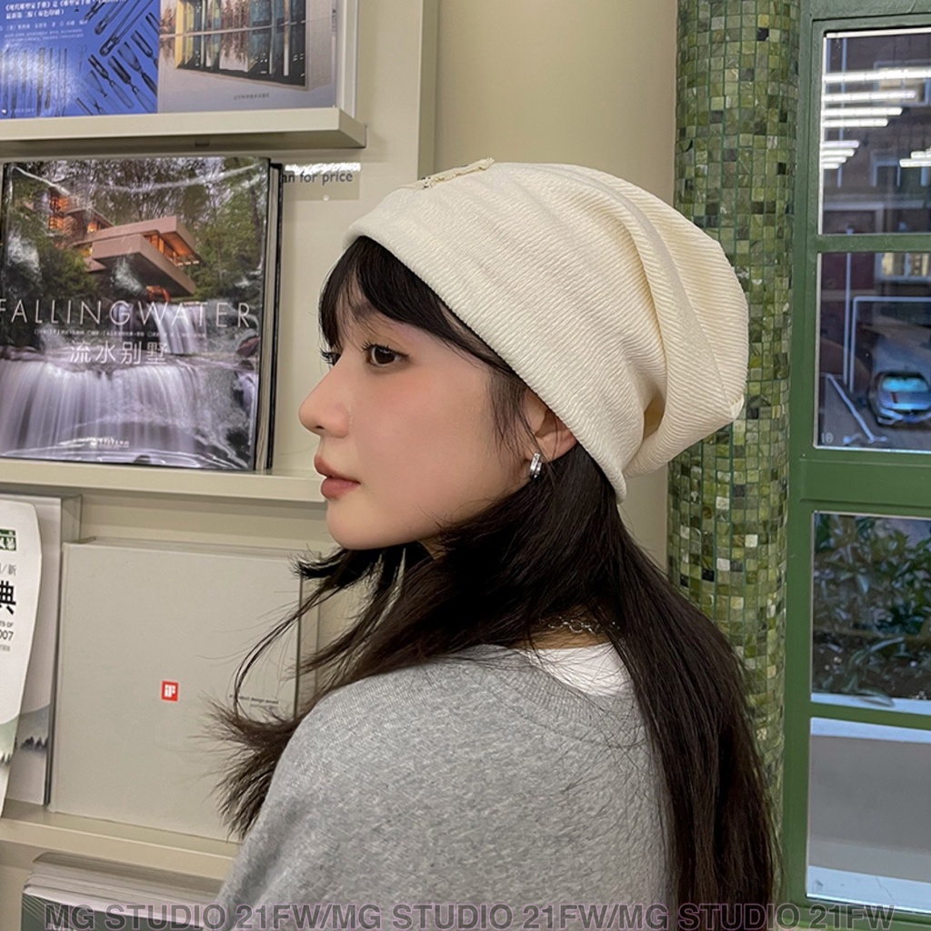 Mũ nồi Mg Studio vải dệt kim thiết kế họa tiết chữ với 3 màu tùy chọn