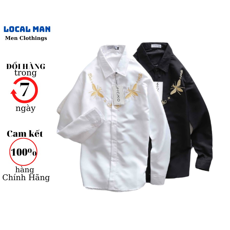 Sơ mi nam vải KATE LỤA, họa tiết thêu cực xịn xò, không nhăn, không xù.
