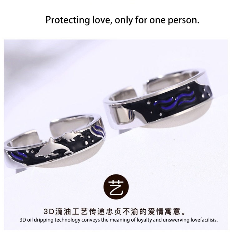 Nhẫn Hình Cá Voi Có Thể Điều Chỉnh Kích Cỡ Dành Cho Cả Nam Và Nữ