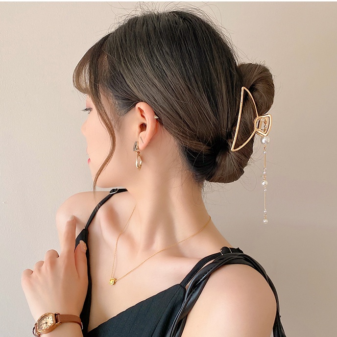 Kẹp Tóc Kim Loại Hình Cánh Bướm Lớn Phong Cách Hàn Quốc Độc Đáo Cho Nữ