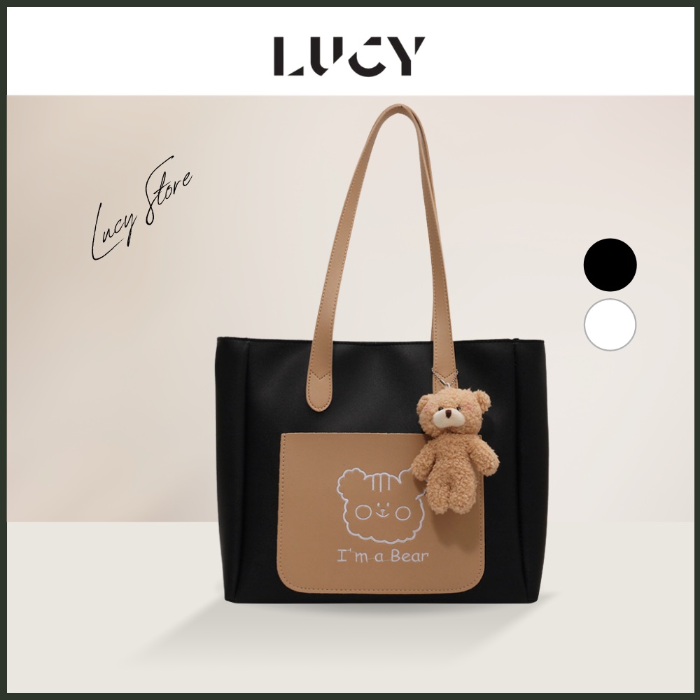 Túi xách nữ tote công sở Lucy Store đẹp da PU để vừa A4 kẹp nách đeo vai đi học đi chơi thời trang cao cấp giá rẻ