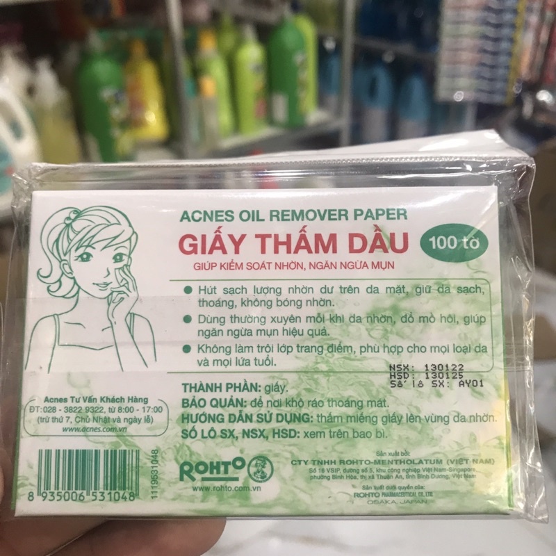 Giấy Thấm Dầu Acnes – Acnes Oil Remover Paper 100 tờ