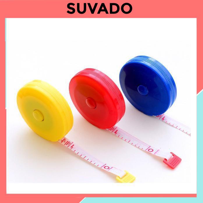 Thước dây đo eo, quần áo, chiều cao, MINI cuộn rút tự động 1,5m TD15 SUVADO