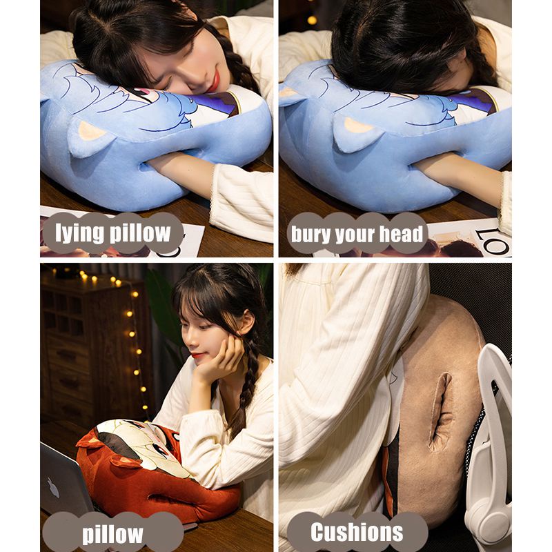 35x30cm Genshin Impact Cartoon Lunch Break Pillow Soft Fill Paimon Hutao Venti Cushion kid gift