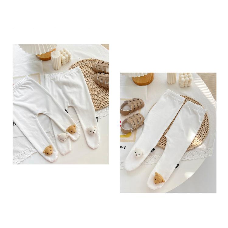Quần Tất cotton In Hình Gấu Dễ Thương Phong Cách Hàn Quốc Thời Trang Xuân Thu Cho Bé Trai Và Gái