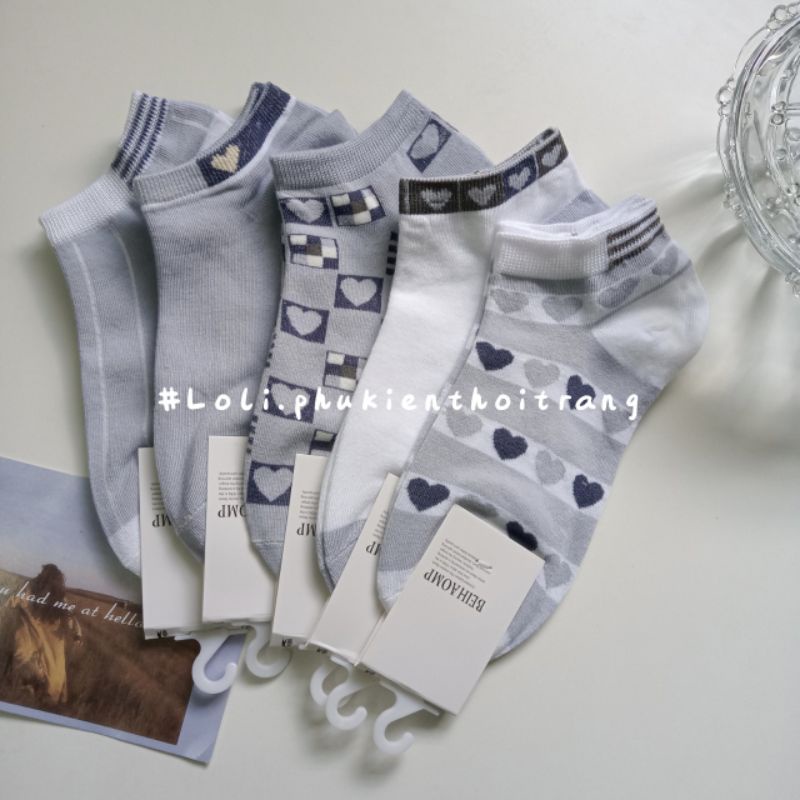 Tất Vớ Nữ Cổ Ngắn In Hình Dễ Thương Phong Cách Hàn Quốc Cho Nữ (TN008)