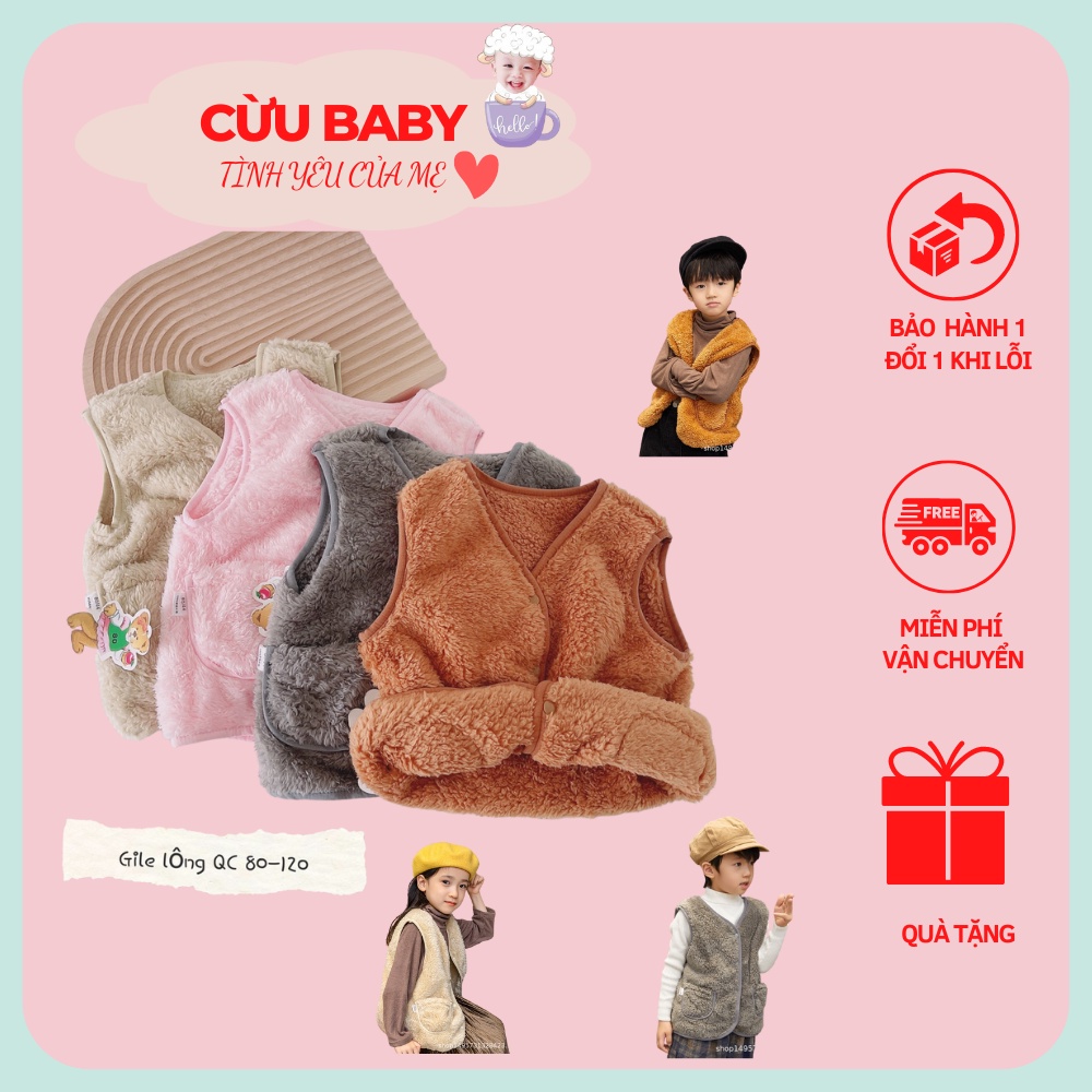 Áo gile cho bé🍓Giảm 5k đơn từ 150k🍓Áo gile lông cho bé đẹp
