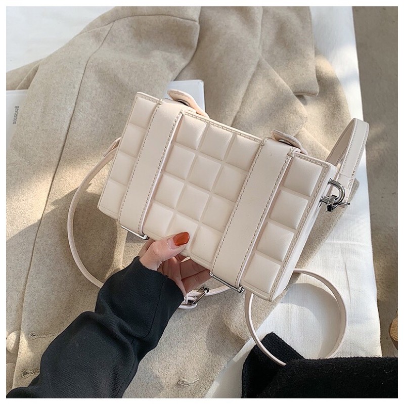 Túi xách hộp đeo chéo hoạ tiết ô vuông nổi lạ mắt vintage đi chơi đi làm du lịch