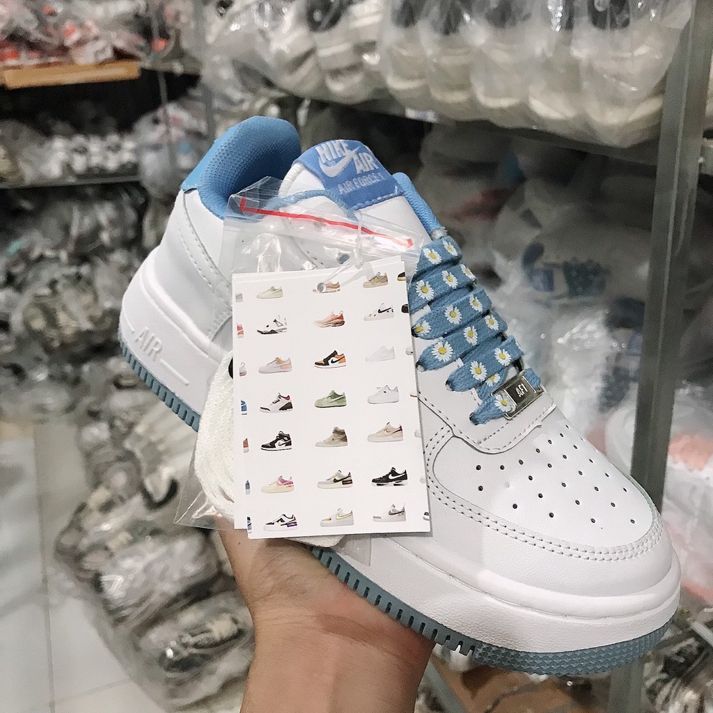 Giày thể thao 𝐀𝐅𝟏 Trắng Hồng, Giày Sneaker 𝐀𝐅𝟏 Trắng Xanh size nữ mẫu mới hàng cao cấp