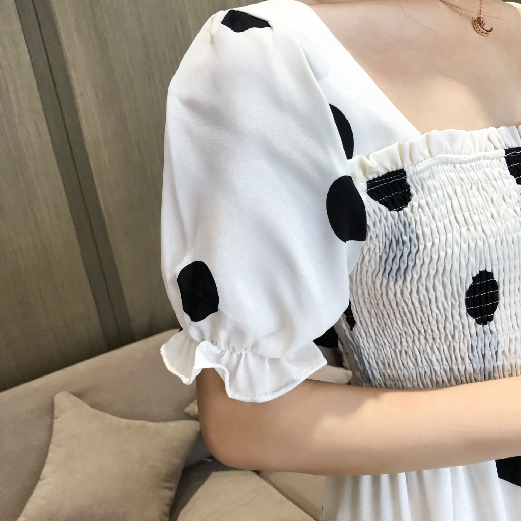 Women's Fashion  Wave point Dress Short Sleeve Elegant Dress | BigBuy360 - bigbuy360.vn