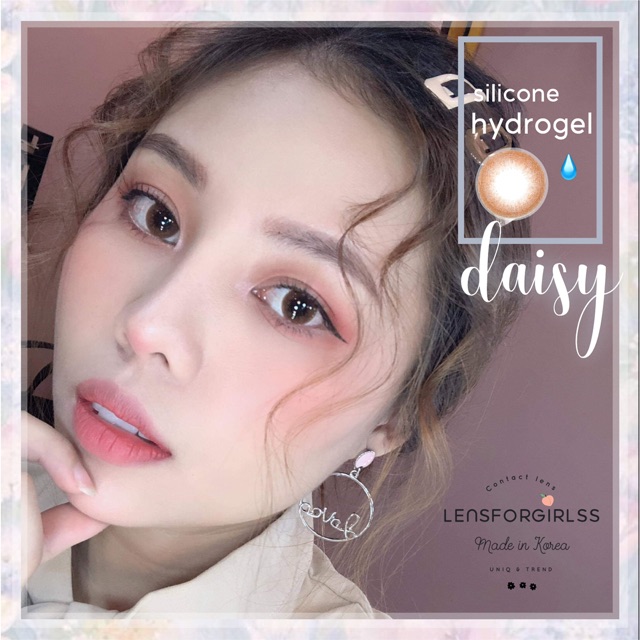 &lt;MẪU CLEAR&gt; Kính áp tròng DAISY BROWN - SILICONE HYDROGEL (hsd 3-6 tháng)