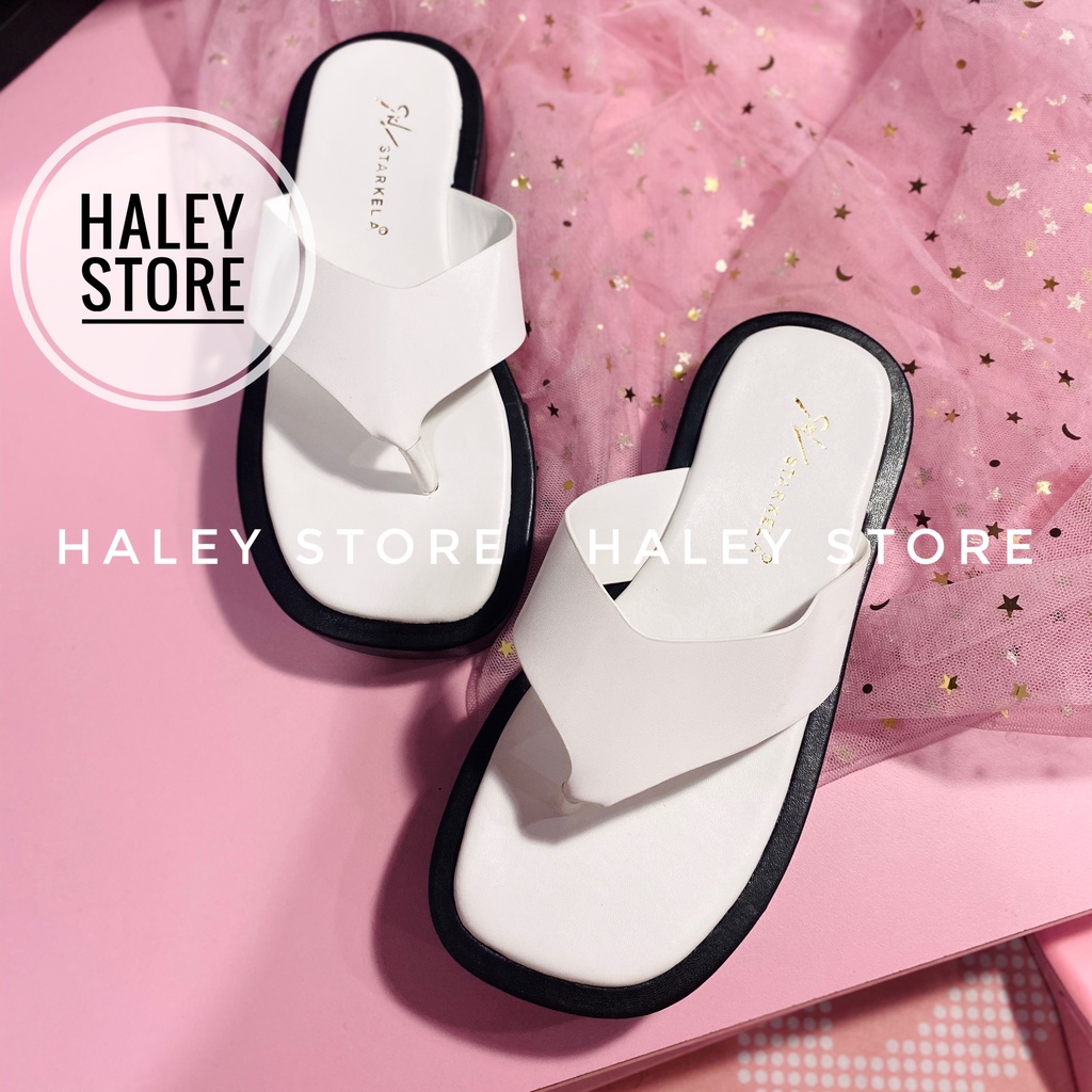 Dép Bánh Mì HALEY STORE Kẹp Xỏ Ngón Đế Bằng 3cm  Mũi Vuông Thời Trang Mùa Hè Dành Cho Nữ rẻ bền đẹp sang trọng