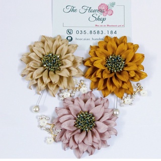 Cài áo handmade giá lẻ bằng sỉ - Hoa cài áo hoa hướng dương kết hợp phụ kiện cành đá