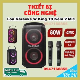 Loa karaoke bluetooth 2 mic w king t9 80w, loa k3h công suất 100w - loa karaoke w king t5 20w | bh 12 thán