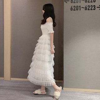 [Order-Ảnh thật] Đầm maxi công chúa nhiều tầng trễ vai chun ngực - u.w