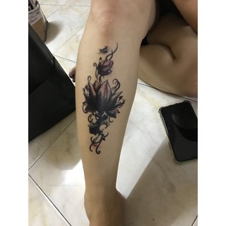 Hình xăm dán cao cấp, loại đặc biệt: hoa mẫu đơn 10x20cm