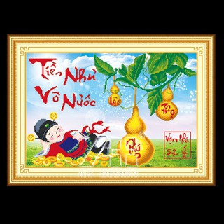 TRANH THÊU 3D TIỀN VÔ NHƯ NƯỚC 53423