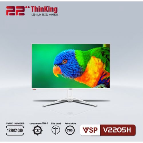 Màn hình 22inch, 22", 22 inch, VSP, V2205H siêu mỏng Trắng/ Đen 75hz FULL HD - chính hãng bảo hành 2 năm