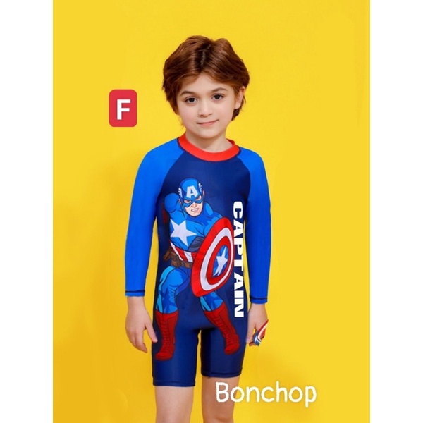 Bộ Bơi Liền Dài Tay Bé Trai size 9-15