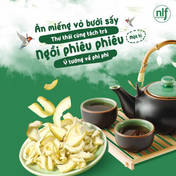 VỎ BƯỞI SẤY DẺO 85G thương hiệu NÔNG LÂM FOOD, ăn vặt ngon không sợ mập