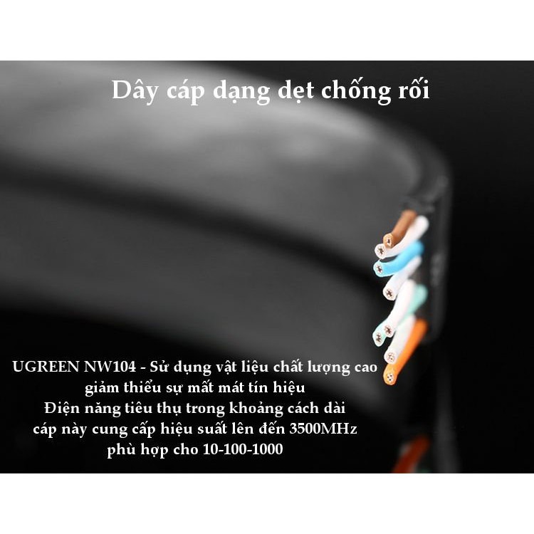 Dây cáp mạng 2 đầu đúc Cat 6 UTP dạng dẹt, dài từ 0.5-8m UGREEN NW104 ✔HÀNG CHÍNH HÃNG ✔