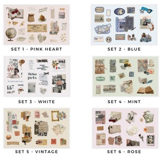 Junarystudio - Set 2 tờ sticker miếng dán vintage trang trí journal