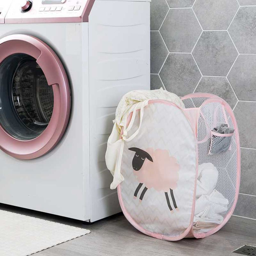 1 Giỏ Lưới Đựng Đồ Giặt Cỡ Lớn In Họa Tiết Hoạt Hình Đa Năng Có Thể Gấp Gọn Tiện Dụng