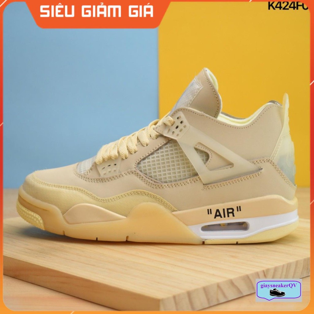 Giày thể thao Air Jordan 4 Retro Off-White Sail (W) siêu đẹp, bản cao cấp dành cho nam và nữ (FULL BOX + SALE)