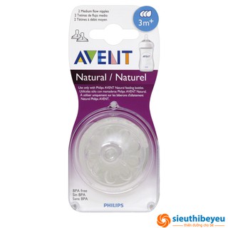 Núm ty thay thế Avent 3m+/6m+ 60k/cái