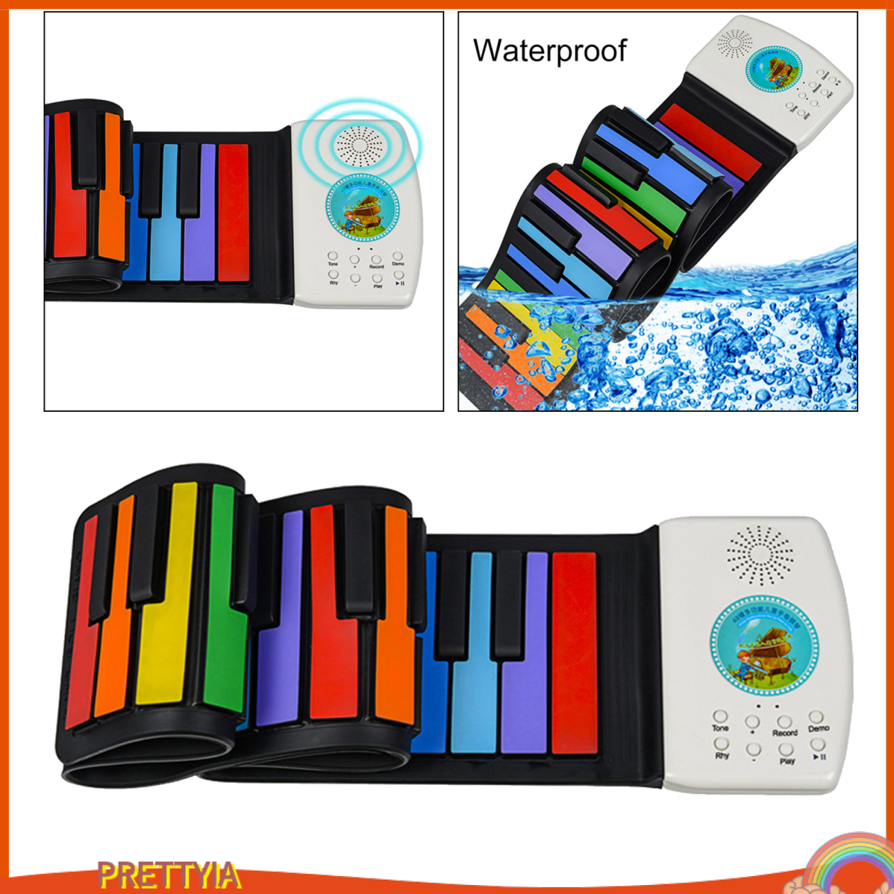 [PRETTYIA]Roll Up Piano Electric Digital Roll Up Keyboard Piano Gifts