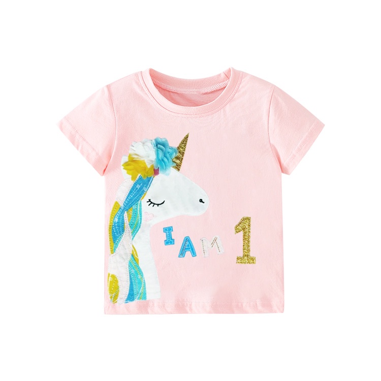 (MớI) Áo Thun NgắN Tay HìNh NgựA Unicorn Cho Bé GáI 2022