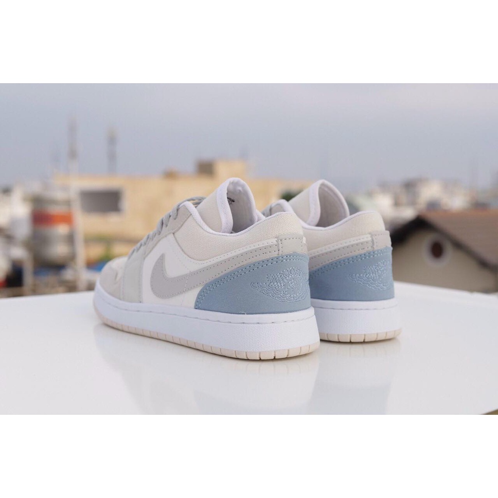 Giày Air Jordan 1 Low Paris, giày thể thao Force trắng xám gót xanh | BigBuy360 - bigbuy360.vn