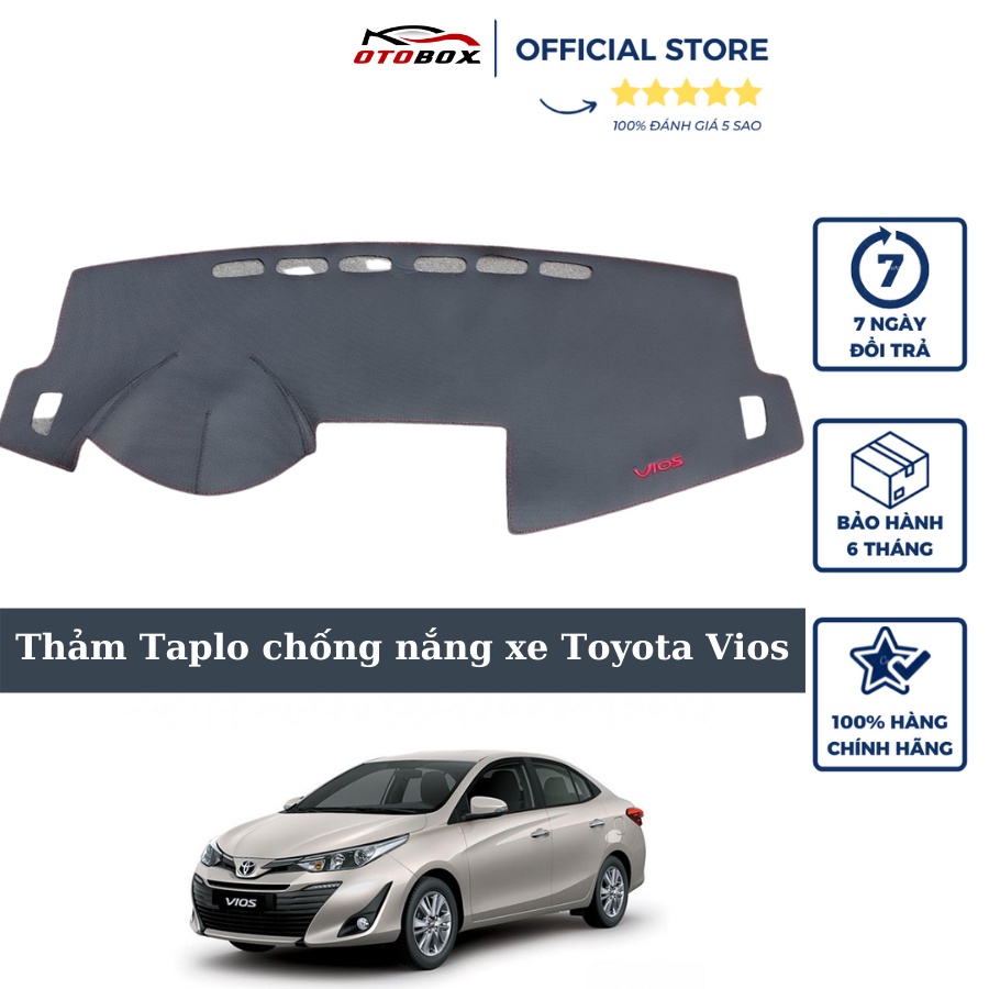 Thảm taplo chống nắng xe ô tô toyota vios, chất liệu da carbon cao cấp chính hãng OTOBOX, thảm chống nắng