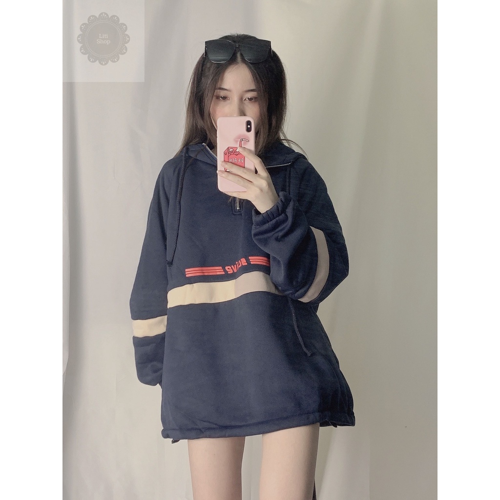 [Chất đẹp - mũ 2 lớp] Áo hoodie ulzzang nữ hàn quốc form rộng HD57 - Liti shop