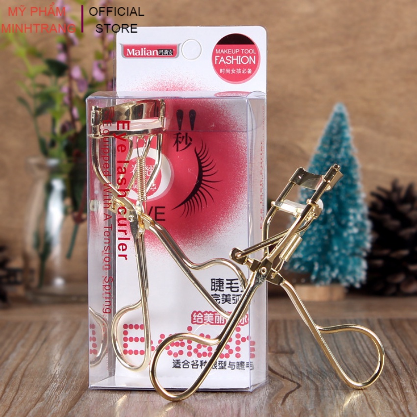 Kẹp mi chuyên dụng Malian siêu cong chất lượng cao đệm êm ái giúp mi cong tự nhiên chất liệu inox cao cấp tặng kèm đệm