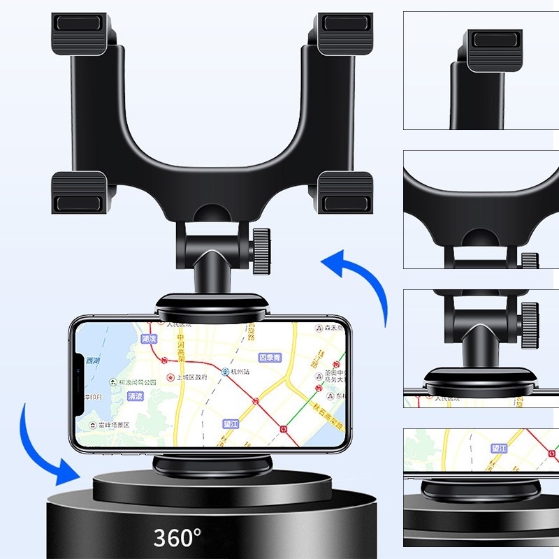 Giá Đỡ Điện Thoại/GPS Xoay 360 Độ Gắn Gương Chiếu Hậu Xe Hơi