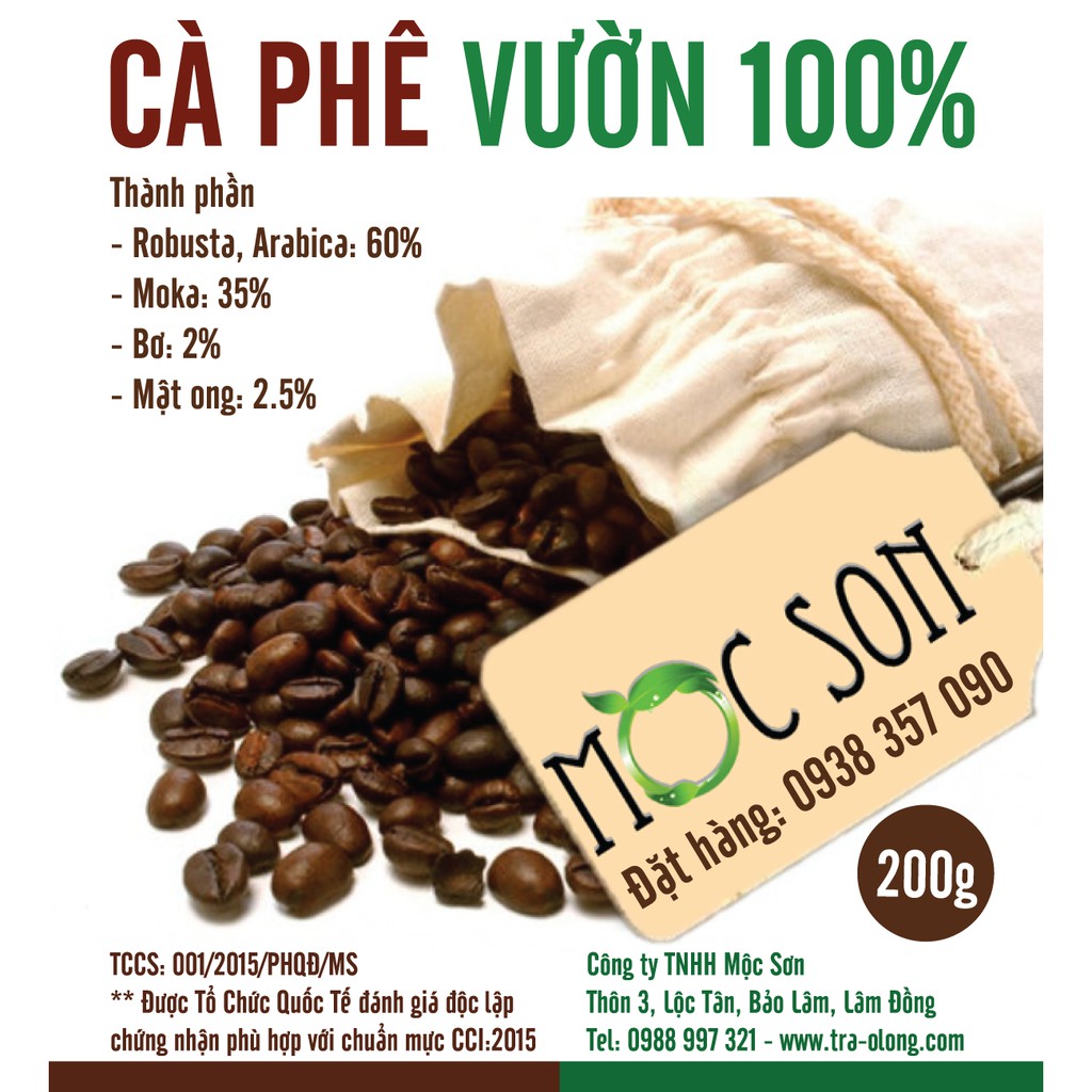 250G CAFE RANG NGUYÊN CHẤT THƯỢNG HẠNG MỘC SƠN