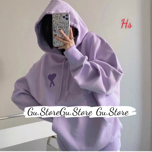 Áo hoodie in trái tim, Áo nỉ hoodie tay bồng dài Gu Store