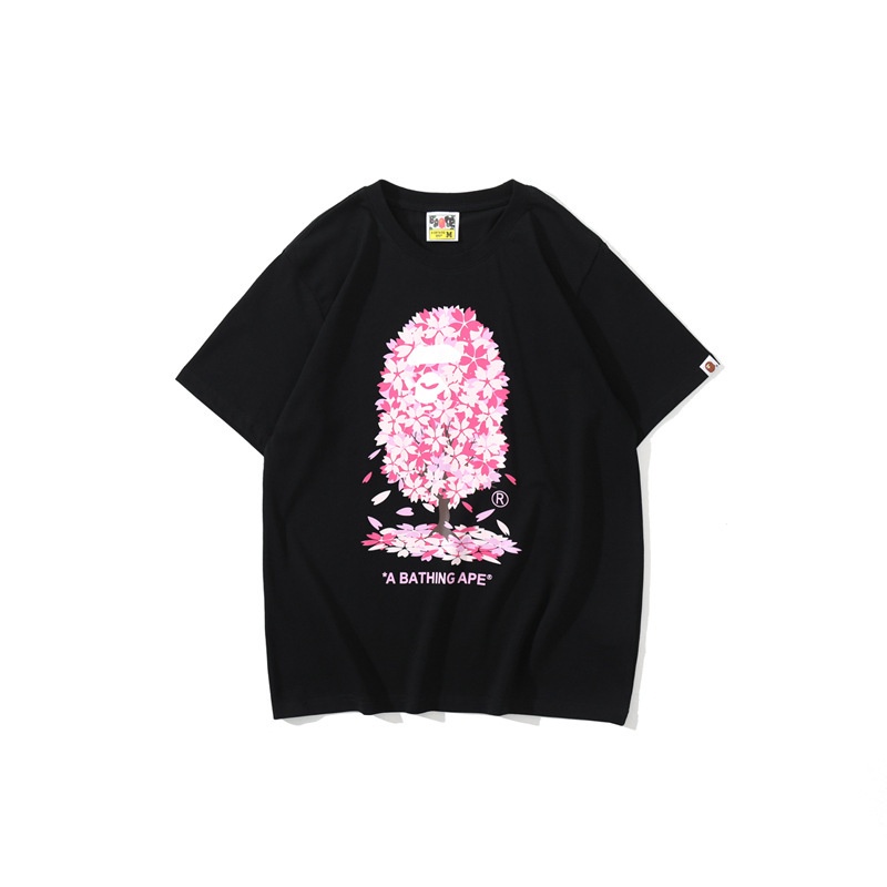 Áo Tee Bape x Sakura hoa anh đào hồng , Áo Thun Bape Shark Cá mập, chất liệu Cotton, màu đen BapeVN