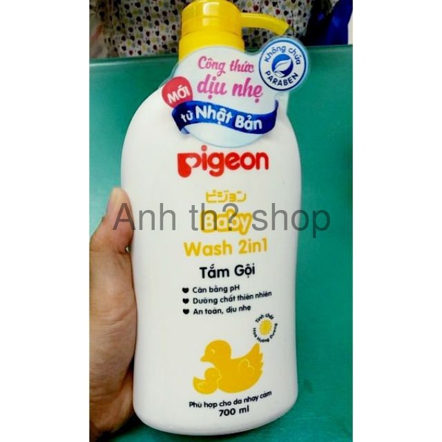 [chính hãng] mẫu mới Sữa tắm gội toàn thân Pigeon 700ml
