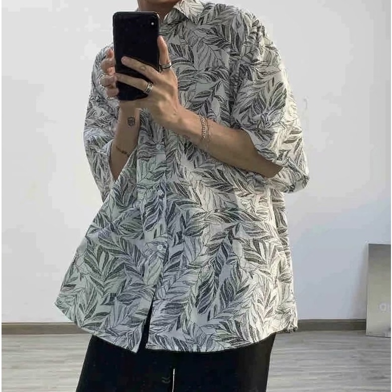 retro áo phông unisex simple áo sơ mi nam from rộng ifashion phong cách Hàn Quốc áo sơ mi unisex streetwear lụa áo sơ mi hoạ tiết nam